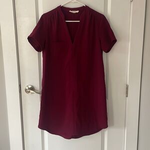 Deep red dress. Great for work